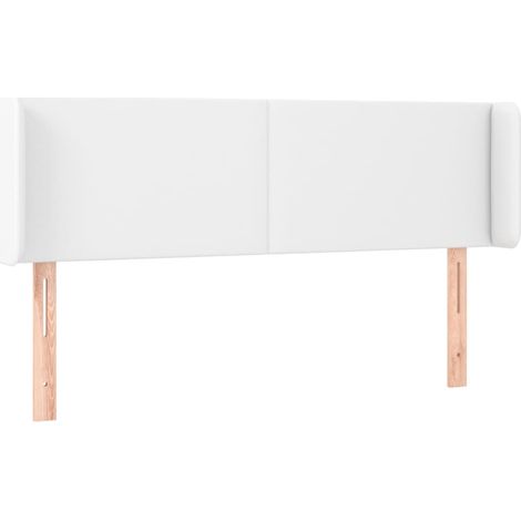 Tête de lit,Panneau décoratif avec oreilles Blanc 147x16x78/88 cm Similicuir CFW4559680 (1/5)