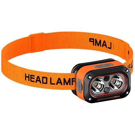 Lampe Frontale Rechargeable USB 2 Pcs, 1200LM Super Lumineux Lampe Frontale Led Ultra Puissante avec 5 Modes et Commutateur de capteur, Angle Réglable à 45°, IPX4 Étanche pour Cyclisme [Classe énergét (1/5)