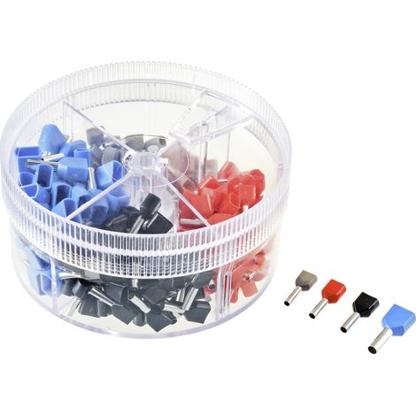 TRU COMPONENTS TC-11599332 Aderendhülsen-Sortiment 0.75 mm², 1 mm², 1.5 mm², 2.5 mm² Teilisoliert Gr
