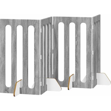 vidaXL Valla plegable para mascotas 4 uds. Sonoma gris (1/2)