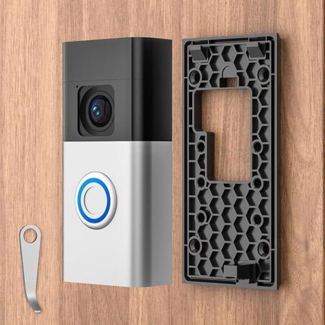 Support de sonnette vidéo adhésif sans perçage compatible avec la sonnette Ring Battery Doorbell (version 2024), accessoires de montage de porte pour appartements, bureaux et maisons (lot de 1) (1/4)
