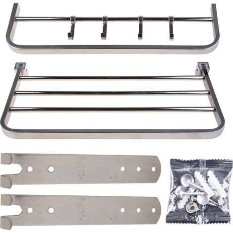 Toallero de baño plegable de acero inoxidable para montaje en pared, -50 (1/5)