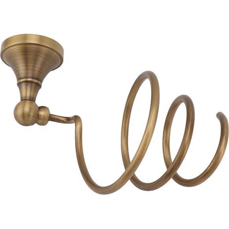 Wandmontierter Haartrocknerhalter aus Kupfer, spiralförmiger Haartrockner-Aufbewahrungsständer für Haarpflegegeräte, ideal für den Heimfriseursalon (1/5)
