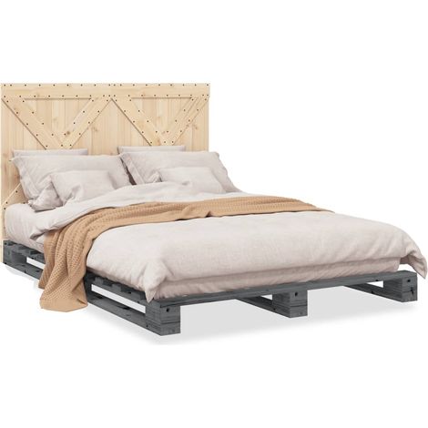 Maison Exclusive - Cadre de lit sans matelas gris 140x200 cm bois massif de pin