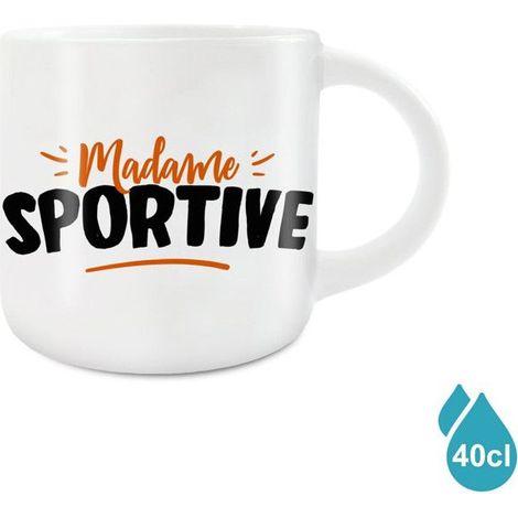 Mug - STC - Grand Ceramic Mug - White - Sporty Lady - Contemporary (1/3)