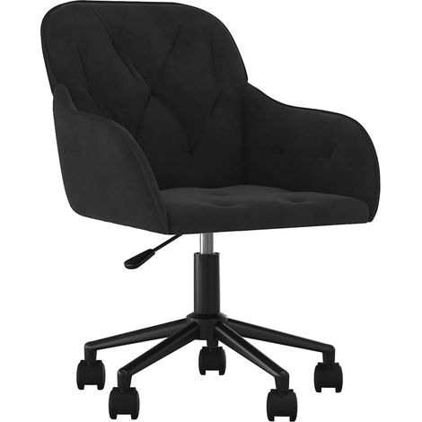 Chaise de bureau pivotante Fauteuil gamer - Chaise d'ordinateur Noir Velours BV336640 - BonneVie
