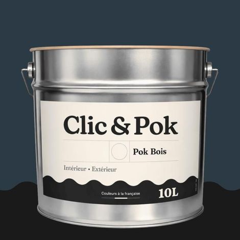 Peinture Bois Extérieur – POK BOIS - 10L - RAL 5008 - Bleu gris- Résistante aux intempéries - Ne s'écaille pas
