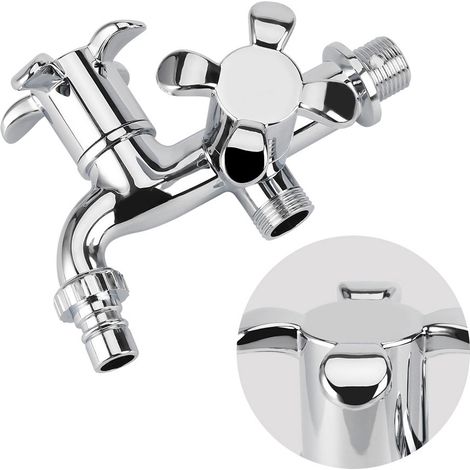 Robinet de machine à laver ABS pour évier/lavabo avec double bec et poignée G1/2 Blossom (1/5)