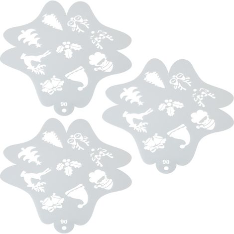 Lot de 3 pochoirs pour peinture faciale, gabarits creux visage et corps, modèles de traçage pour enfants, art corporel de Noël (1/5)