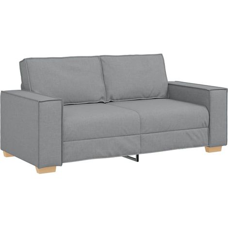 Canapé 2 Places Droit pour Salon et Bureau en Tissu Rembourré Gris Clair 180 x 78 x 84 cm (1/5)