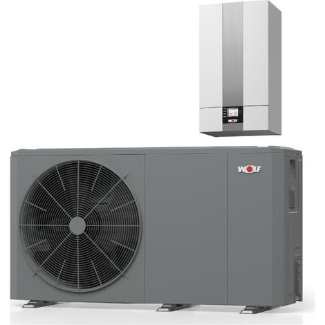 Wolf Bomba de calor FHA-Monoblock 11/14 230V con elemento calefactor eléctrico 6 kW, 9148034