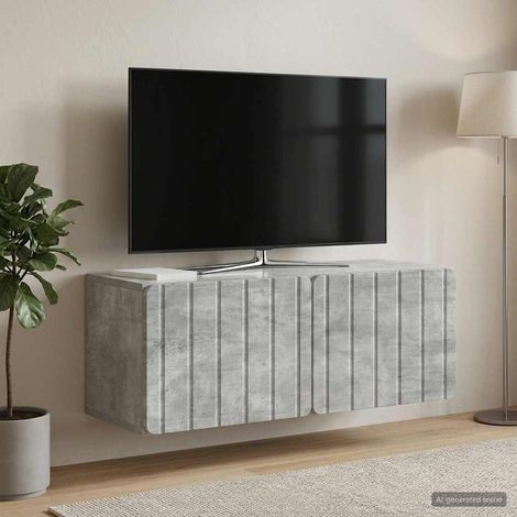 vidaXL Wall-Mounted TV Cabinet 78.5 x 31 x 30 cm Concrete Grey (1/5)