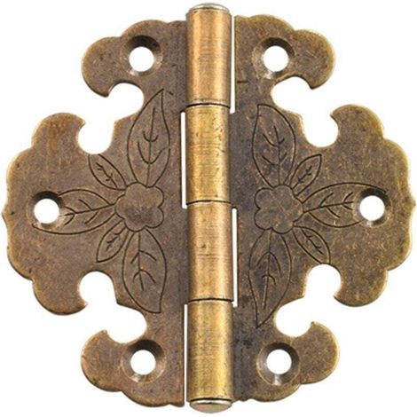 piezas de bisagras antiguas - Bisagras decorativas - Mini bisagras retro - Bisagras para puertas - Bisagras de bronce vintage, para decorar armarios, puertas de madera y librerías. (1/4)