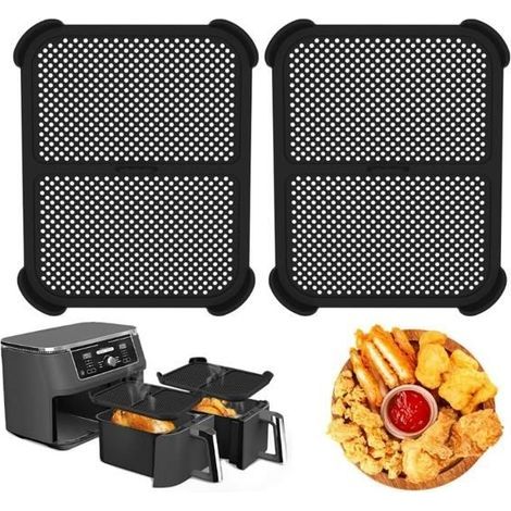 2-teiliger Spritzschutz für Ninja Heißluftfritteusen, Silikon-Heißluftfritteusenzubehör, kompatibel mit Ninja Foodi AF400 AF451, Anti (1/5)