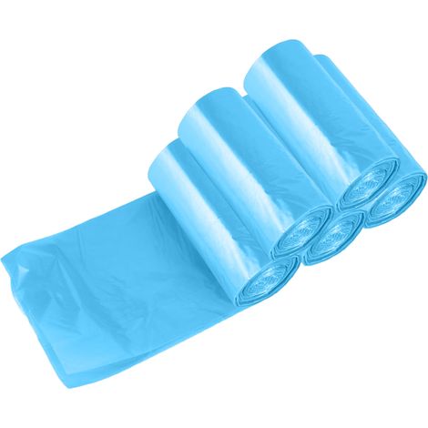 100 Sacs poubelle,épais étanche,45x50 cm bleu,maison bureau (1/5)