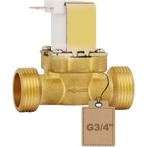 12-V-Magnetventil für Wasserhähne, G3/4" N/C, normalerweise geschlossen, Messing, Durchflussregelung für industrielle Anwendungen (1/5)