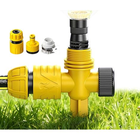 Aspersor rotatorio para jardín, gran capacidad de riego, resistente, con estaca – Para macizos de flores, césped, patios, jardines y parques. (1/5)