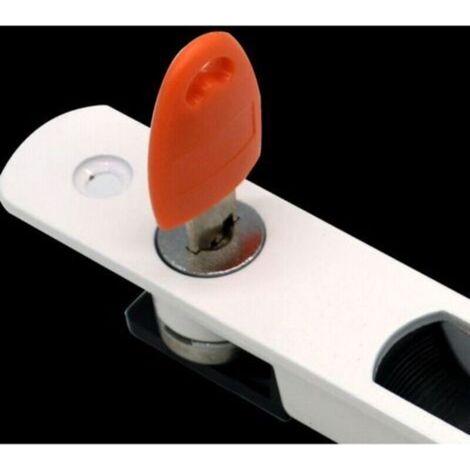 Lot de 2 poignées de porte coulissante en verre – Montage encastré – Système de verrouillage à clé – Finition blanche pour portes escamotables (1/4)