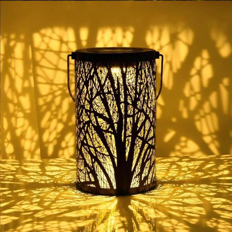 Farol solar de jardín para exteriores, farol decorativo con forma de flor, luz colgante impermeable para patios, jardines y entradas de vehículos, regalo estilo 1 (1/5)