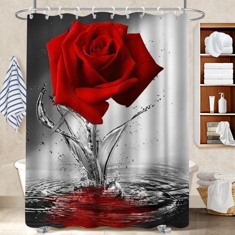 Rideau de douche tissu polyester 180x180 artistique séparation douche pour un relooking rapide de sa salle de bain (1/5)