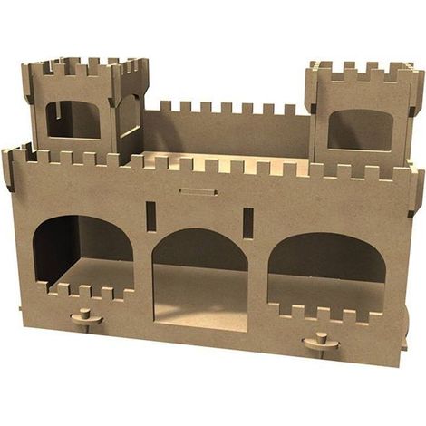 Château fort en bois MDF à décorer - 47 x 31 cm