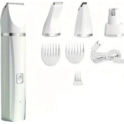 Tondeuse Pour Chiens - Moteur Haute Vitesse - Batterie Rechargeable - 4-en-1 Avec Lime À Ongles Et Peignes Réglables - Pour Chiens Chats Et Petits Animaux - 1 Pièce