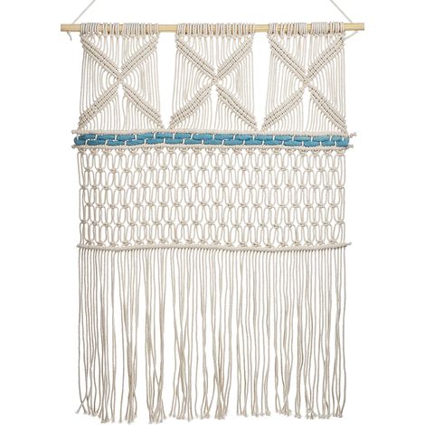 Decoración de pared de algodón beige azul 66 x 141 cm colgante Kalady II (1/5)