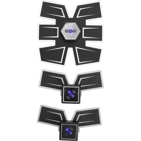 Patch stimulateur musculaire abdominal EMS pour le fitness, autocollant de massage musculaire intelligent à domicile AFS-301/2A Noir (1/5)
