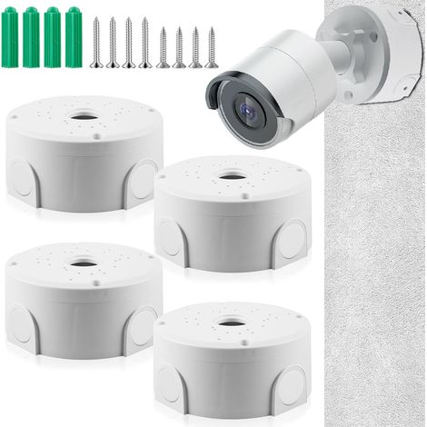 Lot de 4 boîtes de jonction pour caméra : boîte de montage hémisphérique pour caméra de surveillance, boîte de jonction étanche pour caméra de surveillance, boîte de jonction universelle pour (1/5)