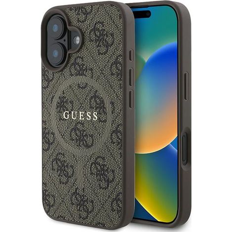 Guess GUHMP16MG4GFRW iPhone 16 Plus marrone/custodia rigida marrone 4G Ring Logo classico MagSafe (1/5)