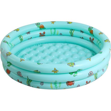 Kinderschwimmbecken, rundes aufblasbares Schwimmbecken, 130 x 35 cm, aufblasbares Planschbecken, Planschbecken, rundes Planschbecken, Kinder aufblasbares Schwimmbecken, grün