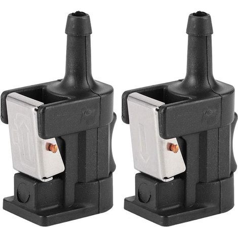 2 Pièces - Connecteur Tuyau Carburant - Raccord Adaptateur Barbelé - Connexion Rapide Moteur Marin 8mm - Compatible 6E5-24305-06-00 - Argent - 8mm (1/5)