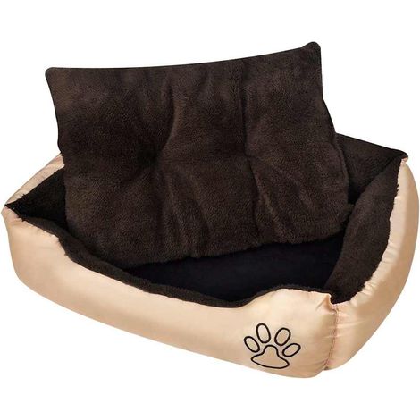 Lit pour chiens Coussin Matelas pour chien Beige et marron XXL 86944 (1/5)