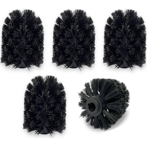 (5er-Pack) Ersatz-Toilettenbürstenkopf, Ersatzkopf für Toilettenbürste, Kunststoff, Schwarz, 7 x 7 x 9 cm (Kopf) (1/5)