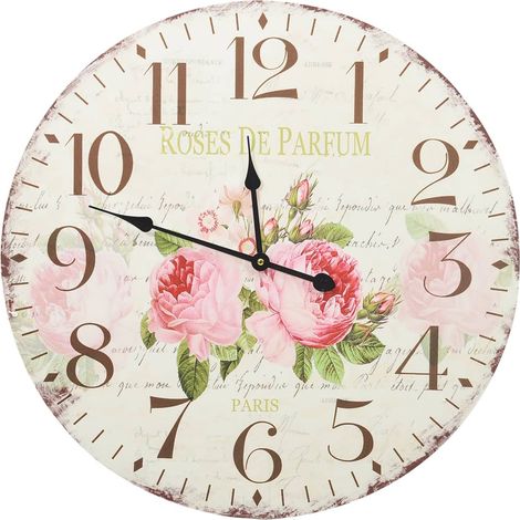 Horloge murale vintage Fleur 60cm (1/5)