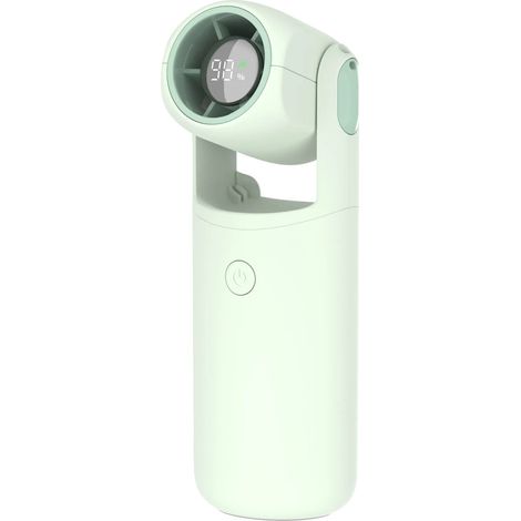 Ventilador portátil de bolsillo, batería de 3000 mAh, 5 niveles de velocidad, verde. (1/2)