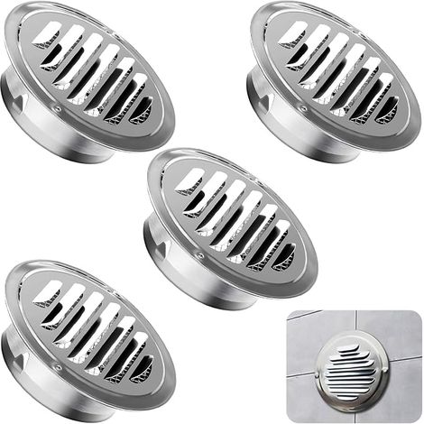 Grille Aeration Ronde, Grille Ventilation 100mm Acier Inoxydable, Grille de Ventilation Ronde avec Filet Anti-Insectes pour Cuisine, Salle de Bain (1/5)