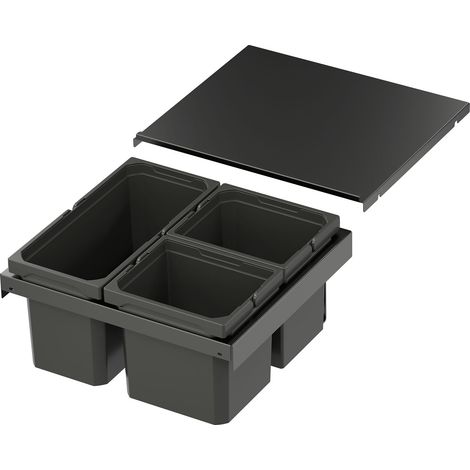 VS ENVI Flex XS-216 Abfalltrennsystem KB 500 mm 2 x 6/1 x 10 Liter Lava (1/4)