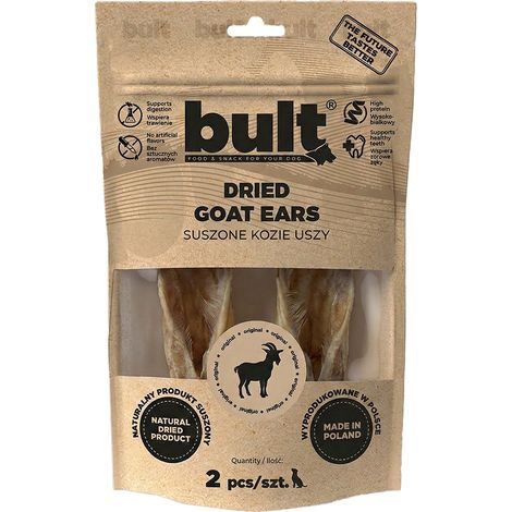 BULT snack masticabile naturale per cani, orecchie di capra essiccate, 2 pezzi. (1/5)