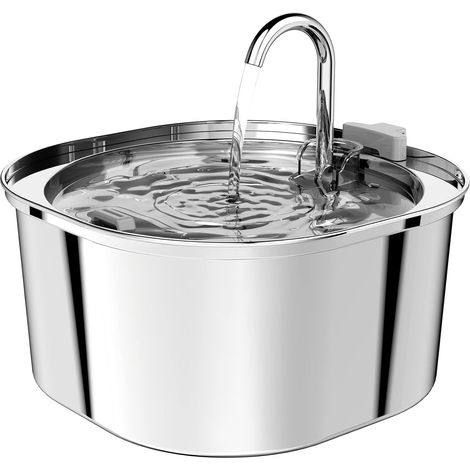Fontaine à Eau pour Chat – Fontaine à Eau pour Animaux de Compagnie – Filtres de Rechange pour Distributeur d'eau de 3,2 l en Acier Inoxydable pour Chats à l'intérieur (1/5)