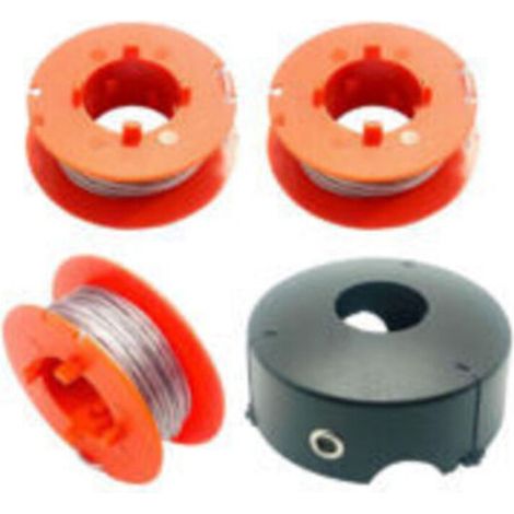 F016800175 Spool of Thread for Bosch Art 23 26 30 Easytrim and Combitrim, Pro-Tap Automatic Spool Flexible Cord, 8M x 1.6mm with Cover F016L71088 (3 Spools + 1 Cover), TRIMEC (1/5)