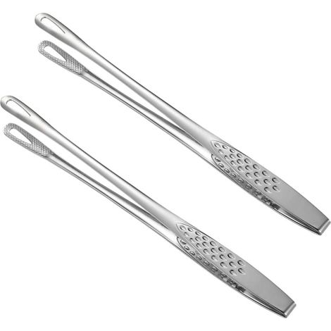 Pinces à Aliments en Acier Inoxydable 2 Pcs Pinces de Cuisine en Métal Barbecue Pince Pince à Nourriture pour Poisson Frit Steak Maison Pique-Nique Fournitures de Plein Air, (1/5)