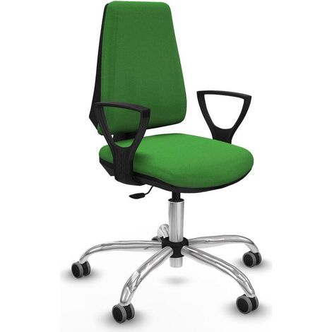 Elche CP bali verde brazos fijos base cromada ruedas engomadas 65mm (1/3)