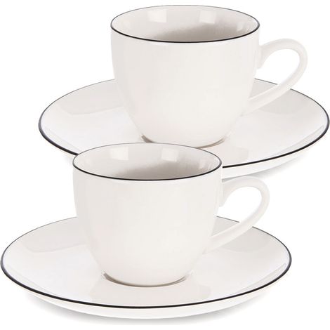 2 tazzine da caffè espresso piccole in porcellana bianca da 100 ml (1/4)