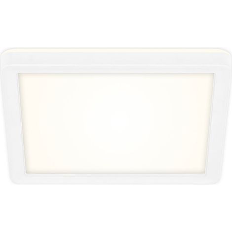 Slim LED Deckenleuchte Eckig, 19x19 cm  flach, 12W, 1400 lm, Neutralweiß, Backlight, Weiß