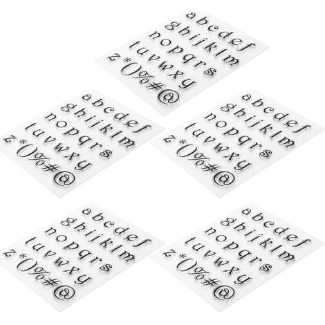 5 Pièces Tampons en Caoutchouc Clair Alphabet Bas de Casse pour DIY et Scrapbooking (1/5)