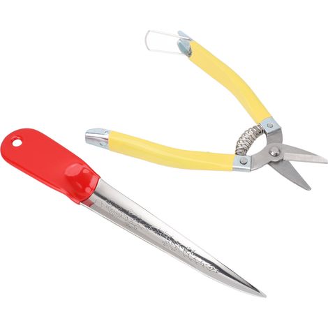 Kit de 2 outils professionnels de réparation pour osier, comprenant des ciseaux polyvalents en acier inoxydable pour la vannerie et le mobilier tressé. (1/5)