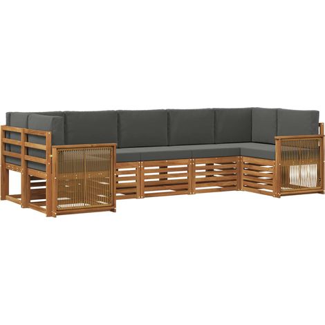 Ecksofa Set mit Kissen 6 pcs Natur und Anthrazit vidaXL