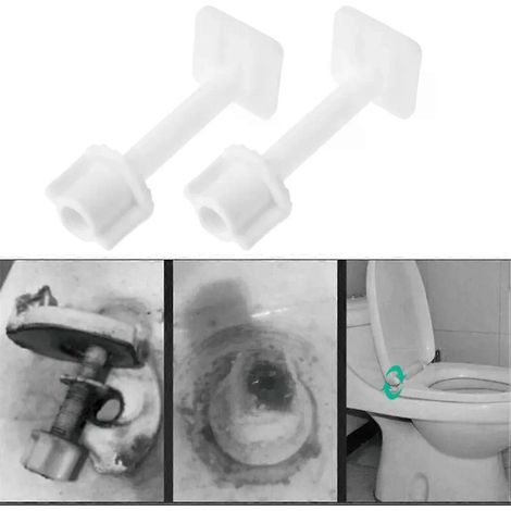 Lot de 2 vis de fixation pour charnières de couvercle de toilette en plastique - Accessoires de salle de bain - JXLGV (1/4)