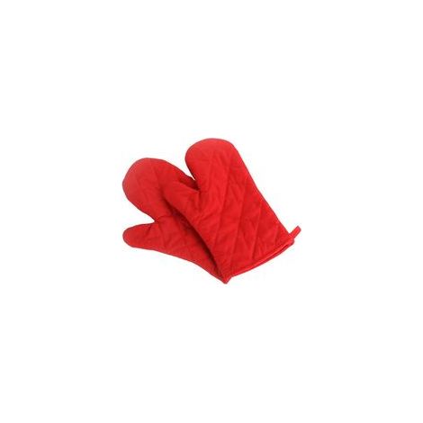 Guanti da cucina extra large trapuntati in cotone e poliestere, guanti da cucina resistenti al calore di alta qualità, 1 paio, rossi. - Crezuo